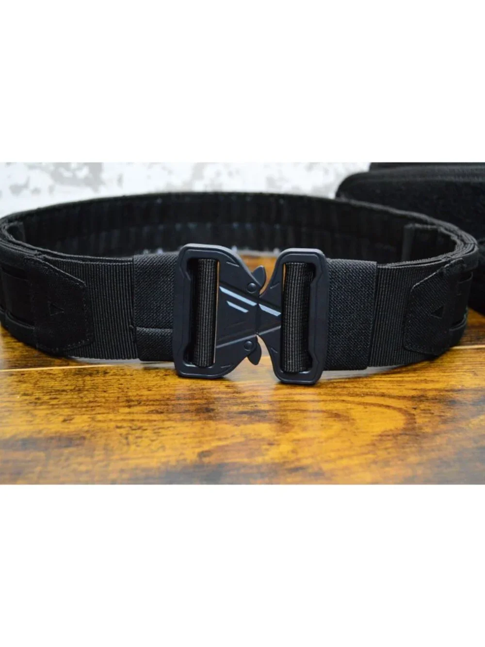 Tactical Battle Belt With Adjustable Fit Heavy-Duty Buckle Black size small
